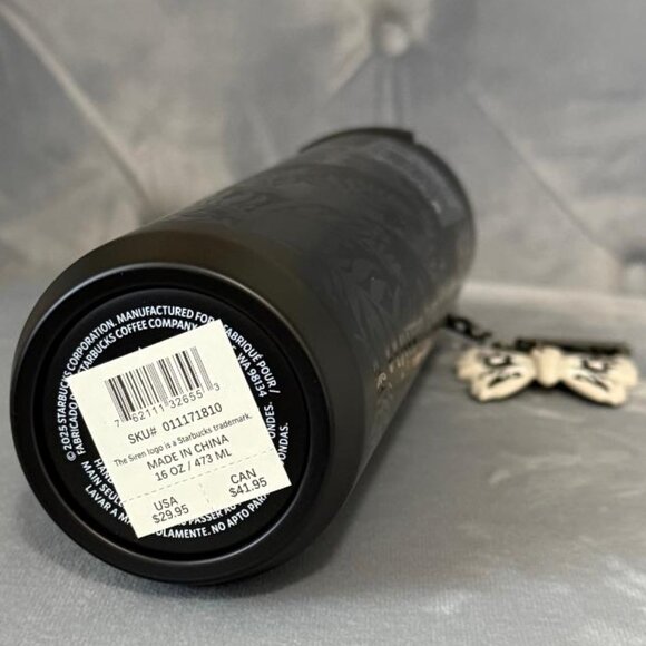 Starbucks Stainless Steel Onyx Tumbler with Moth Charm (16 oz) - Picture 7 of 7